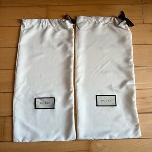 Gucci Cream Dust Bags with Black Accents Made in Italy